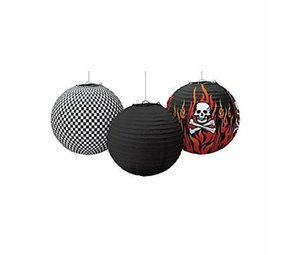 Amscan Lampion racing flames 3 stuks Amscan Lampion racing flames 3 stuks