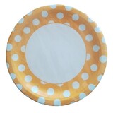 Plate yellow with white dots 23cm | 8 pieces Plate yellow with white dots 23cm | 8 pieces