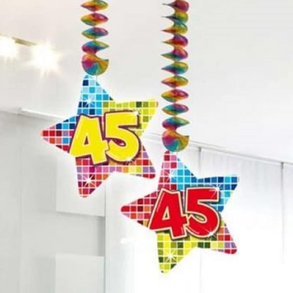 Folat Decoratie spiraal 45 jaar stervorm 2 stuks Folat Decoratie spiraal 45 jaar stervorm 2 stuks