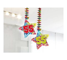 Folat Decoratie spiraal 55 jaar stervorm 2 stuks