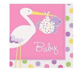 Servet Baby Girl 33x33cm | 16 pieces Servet Baby Girl 33x33cm | 16 pieces