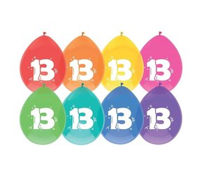 Ballons 13 ans de couleurs fraîches 8 pièces Ballons 13 ans de couleurs fraîches 8 pièces