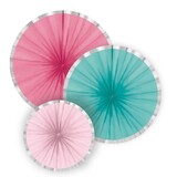 Honeycomb waaiers Flamingo Paradise kleuren | 3 stuks Honeycomb waaiers Flamingo Paradise kleuren | 3 stuks
