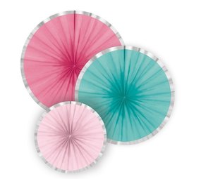 Honeycomb fans flamingo paradise colors 3 pieces