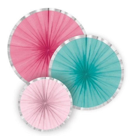 Honeycomb fans flamingo paradise colors 3 pieces