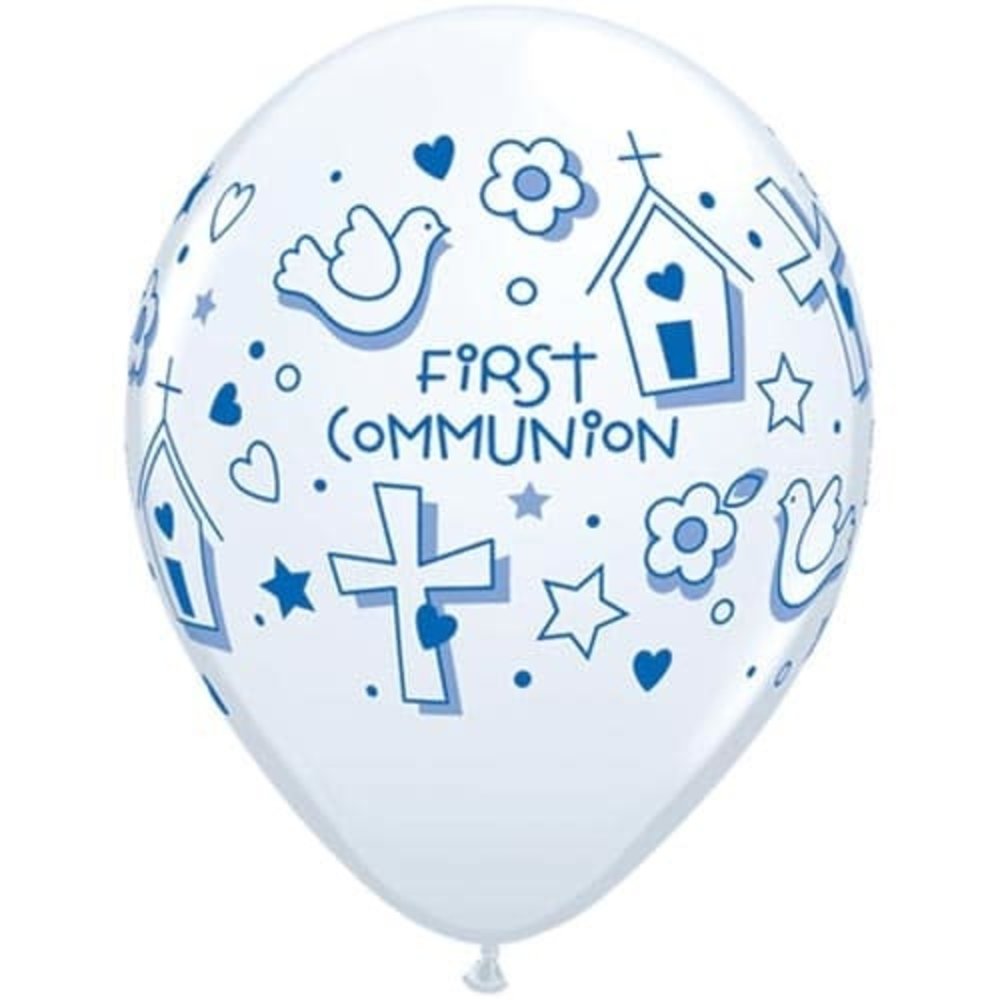 Qualatex Ballon Communie blauw 28cm | 25 stuks Qualatex Ballon Communie blauw 28cm | 25 stuks