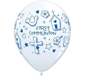 Qualatex Ballon Communie blauw 28cm | 25 stuks Qualatex Ballon Communie blauw 28cm | 25 stuks