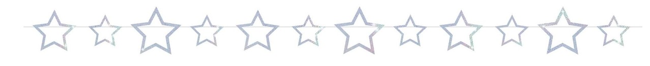 Slingersterne holographisches Silber 4 Meter