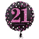 Folie Ballon Sparkling 21 Black-pink Folie Ballon Sparkling 21 Black-pink