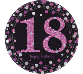 Plate Sparkling 18 Black-pink 23cm 8 pieces Plate Sparkling 18 Black-pink 23cm 8 pieces