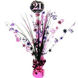 Amscan Table decoration 21 years Sparkling Pink | 46cm Amscan Table decoration 21 years Sparkling Pink | 46cm