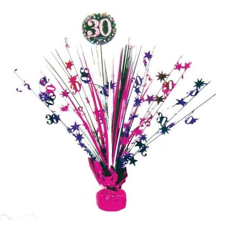 Amscan Tafeldecoratie 30 jaar Sparkling Roze | 46cm