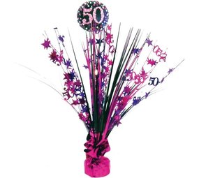 Amscan Décoration de table 50 ans de Rose Pétillant | 46 cm Amscan Décoration de table 50 ans de Rose Pétillant | 46 cm