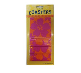 Amscan Coasters Hawaii Mousse | 8 pièces Amscan Coasters Hawaii Mousse | 8 pièces