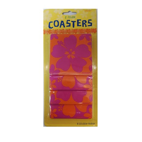 Amscan Coasters Hawaii Mousse | 8 pièces Amscan Coasters Hawaii Mousse | 8 pièces