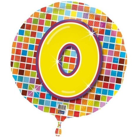 Folat Folie Ballon 0 Birthday Blocks per pieces Folat Folie Ballon 0 Birthday Blocks per pieces