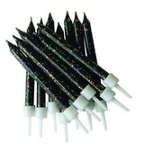 Bougies de gâteau Glitter Noir | 12 pièces Bougies de gâteau Glitter Noir | 12 pièces