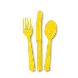 Unique Party Cutlery yellow 18 -piece