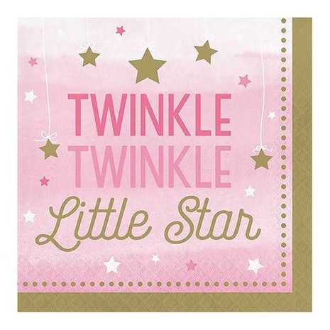 Creative Converting Serviette de table Twinkle Little Star fille 33x33cm Creative Converting Serviette de table Twinkle Little Star fille 33x33cm