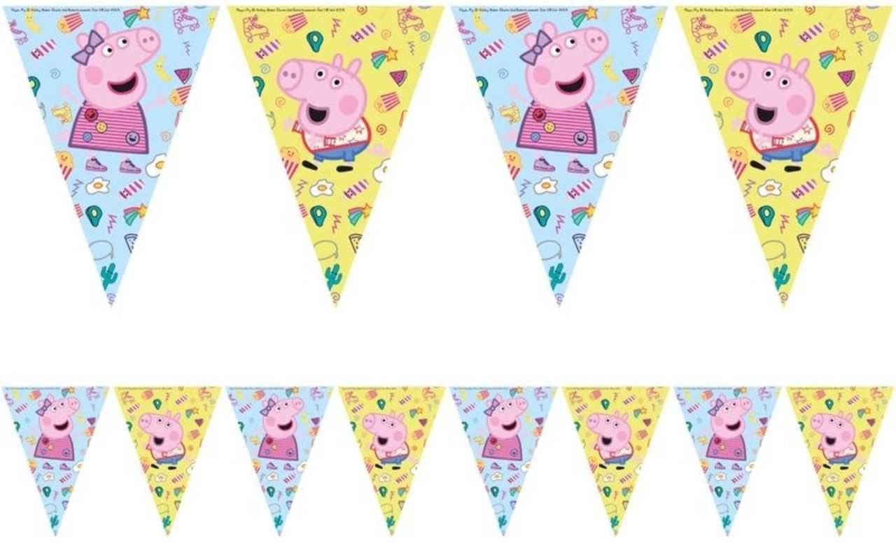Procos Party Ligne de drapeau de porc PEPPA | 2,3 mètres Procos Party Ligne de drapeau de porc PEPPA | 2,3 mètres