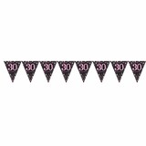 Amscan Guirlande de Drapeaux 30 Noir-Rose Étincelant 4 m | par unité Amscan Guirlande de Drapeaux 30 Noir-Rose Étincelant 4 m | par unité