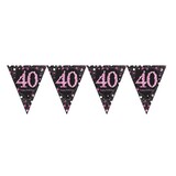 Amscan Guirlande de Drapeaux 40 Noir-Rose Étincelant 4 m | par unité Amscan Guirlande de Drapeaux 40 Noir-Rose Étincelant 4 m | par unité