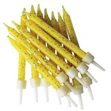 Coucher Bougies Glitter Jaune 6cm | 12 pièces