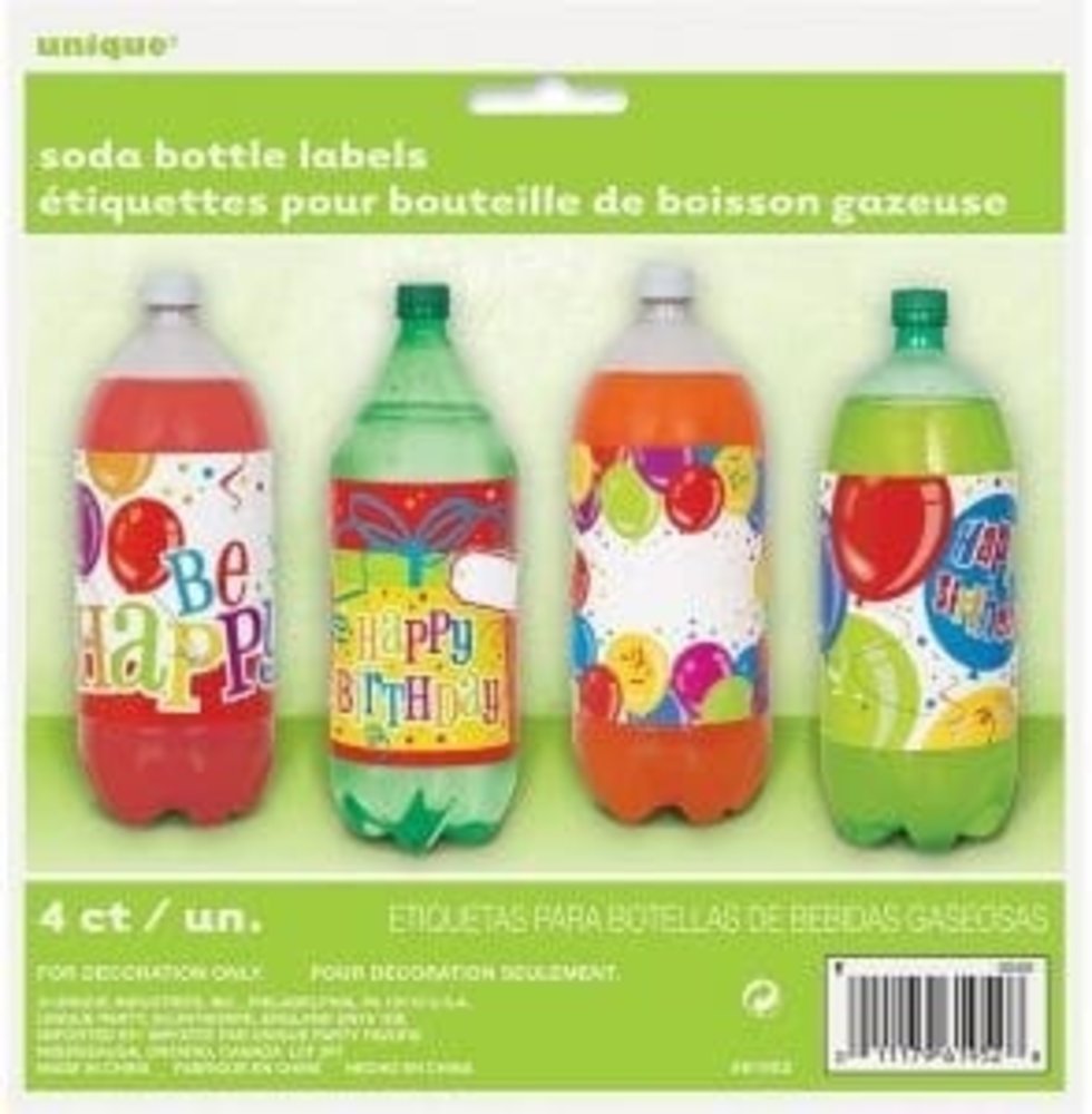 Labels Soft drink bottles 4 pieces