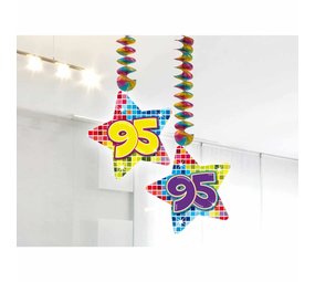 Folat Decoratie spiraal 95 jaar stervorm 2 stuks