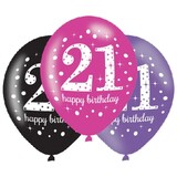 Amscan Luftballons 21 Jahre Geburtstag Sparkling Pink 27,5cm | 6 Stück Amscan Luftballons 21 Jahre Geburtstag Sparkling Pink 27,5cm | 6 Stück