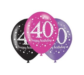 Amscan Luftballons 40 Jahre Geburtstag Sparkling Pink 27,5cm | 6 Stück Amscan Luftballons 40 Jahre Geburtstag Sparkling Pink 27,5cm | 6 Stück