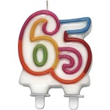 Bougie de couleur 65 ans