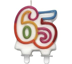 Kerze 65 Jahre gefärbt Kerze 65 Jahre gefärbt
