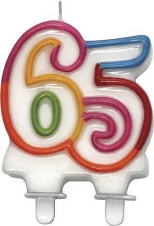Bougie de couleur 65 ans