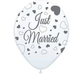 Folat Balloons Just Married Hartjes 30cm | 8 pieces Folat Balloons Just Married Hartjes 30cm | 8 pieces