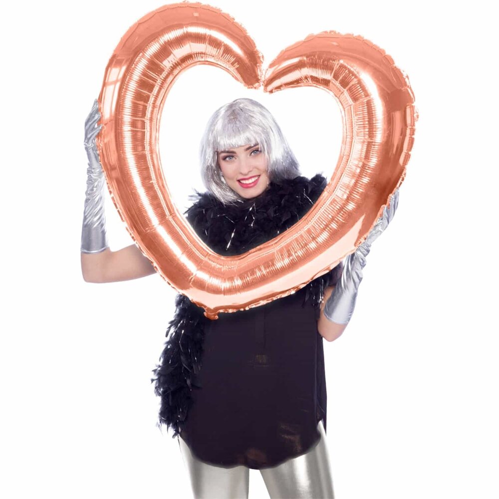 Selfie cadre coeur rose or rose | 80x70cm