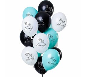 Ballon Set HIP HIP HOORAY 30CM | 12 pièces Ballon Set HIP HIP HOORAY 30CM | 12 pièces