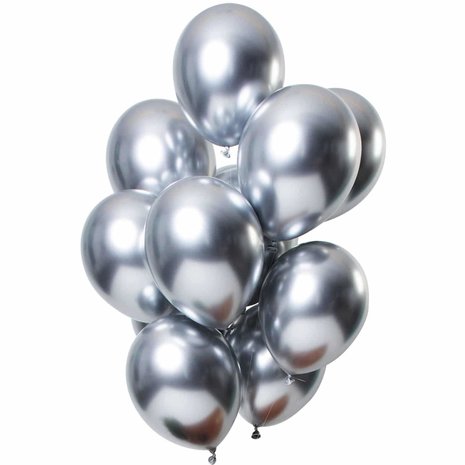 Ballon set zilver chrome | 12 stuks Ballon set zilver chrome | 12 stuks
