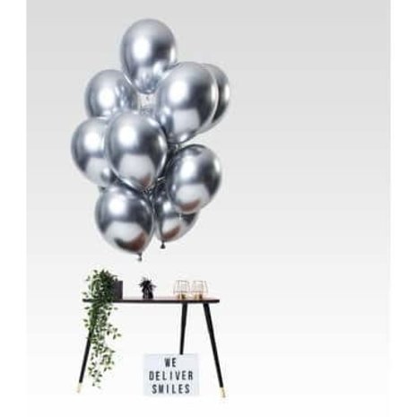 Ensemble de ballon en argent chrome | 12 pièces