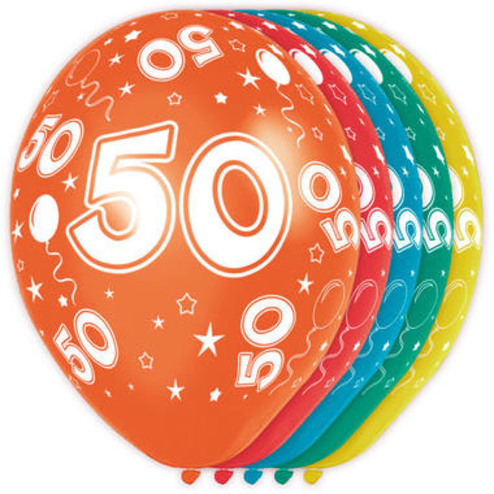 Ballon 50 ans métallique 30 cm - 5 pièces Ballon 50 ans métallique 30 cm - 5 pièces