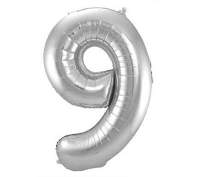 Ballonfolie 9 Silber 86 cm Ballonfolie 9 Silber 86 cm