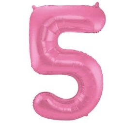 Folat Balloon foil 5 matt pink | 86cm Folat Balloon foil 5 matt pink | 86cm