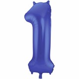 Folat Feuille de ballon 1 bleu mate 86cm Folat Feuille de ballon 1 bleu mate 86cm