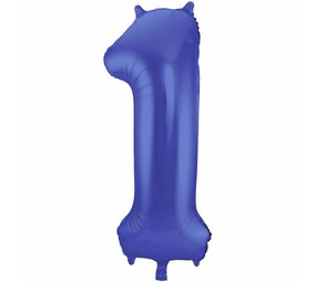 Folat Ballon folie 1 mat blauw | 86cm Folat Ballon folie 1 mat blauw | 86cm