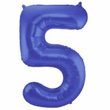 Folat Balloon foil 5 matt blue | 86cm Folat Balloon foil 5 matt blue | 86cm