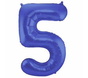Folat Balloon foil 5 matt blue | 86cm Folat Balloon foil 5 matt blue | 86cm