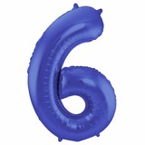 Folat Balloon foil 6 matte blue | 86cm Folat Balloon foil 6 matte blue | 86cm