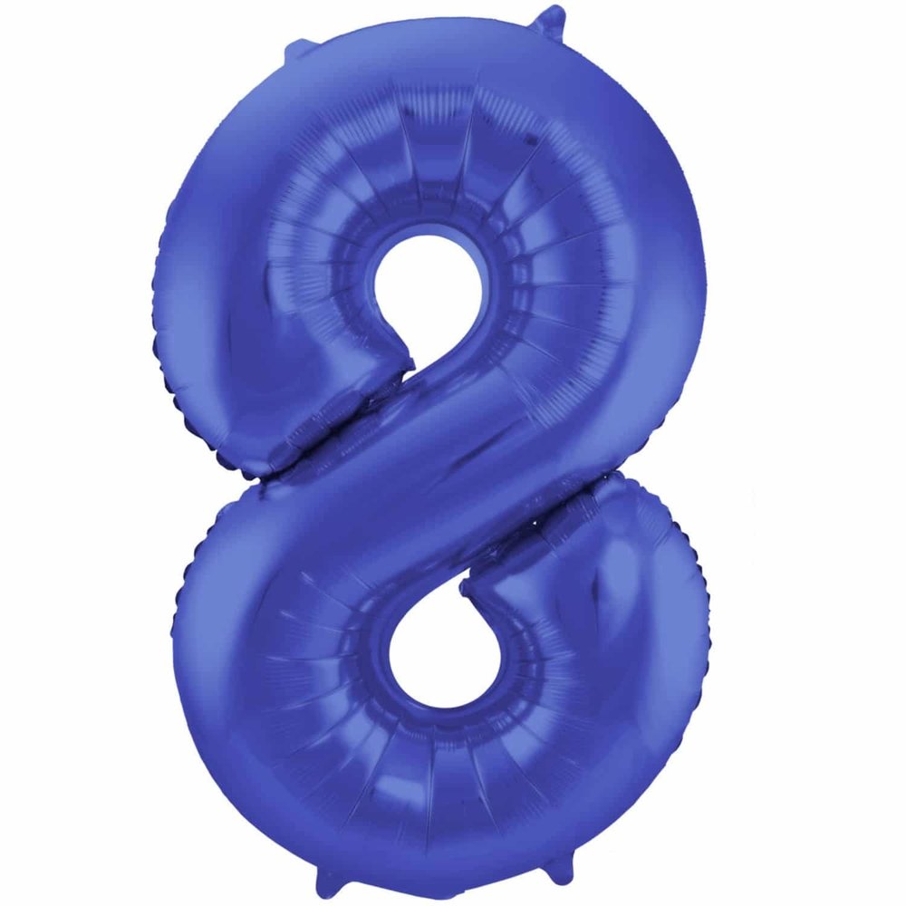 Folat Ballon folie 8 mat blauw | 86cm Folat Ballon folie 8 mat blauw | 86cm