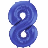 Folat Feuille de ballon 8 mate bleu 86cm Folat Feuille de ballon 8 mate bleu 86cm