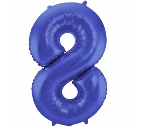 Folat Ballon folie 8 mat blauw | 86cm Folat Ballon folie 8 mat blauw | 86cm